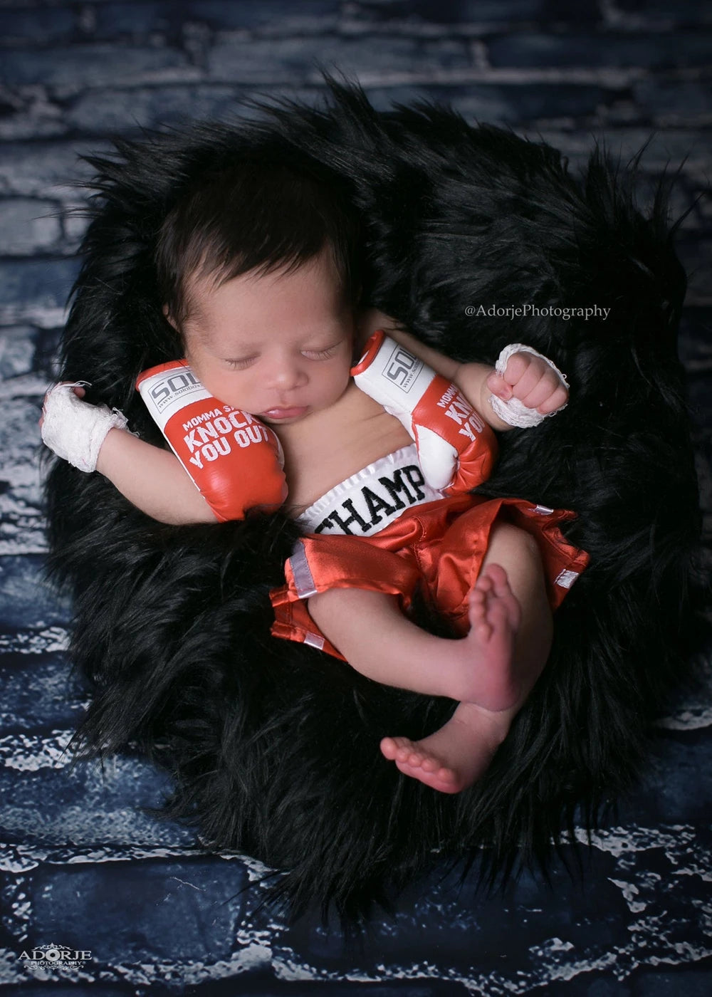 Mini Boxing Glove For Newborn Photography Props Store Accessories Sport Boys Pants Baby Photo Shoot Brothers Outfit Decorated