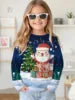 2025 Spring and Autumn Girls Korean Edition Loose Round Neck Long Sleeve T-shirt Top