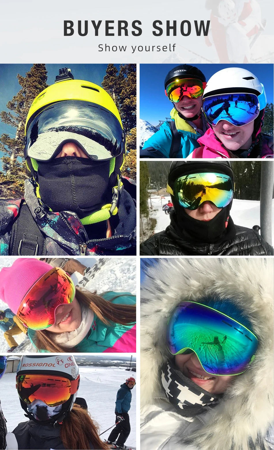 COPOZZ Brand Ski Goggles Men Women Snowboard Goggles Glasses For Skiing UV400 Protection Skiing Snow Glasses Anti-Fog Ski Mask