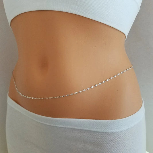 925 sterling silver Body Jewelry Sexy Chest Chain Belly Chains for Women Waist Chains Female Body Girl
