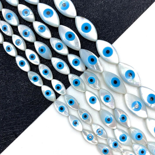 Natural Sea Shell Evil Eye Shell Beads Used for DIY Fashion Jewelry Making Necklace and Bracelet Accessories Size 5x10mm 6x12mm