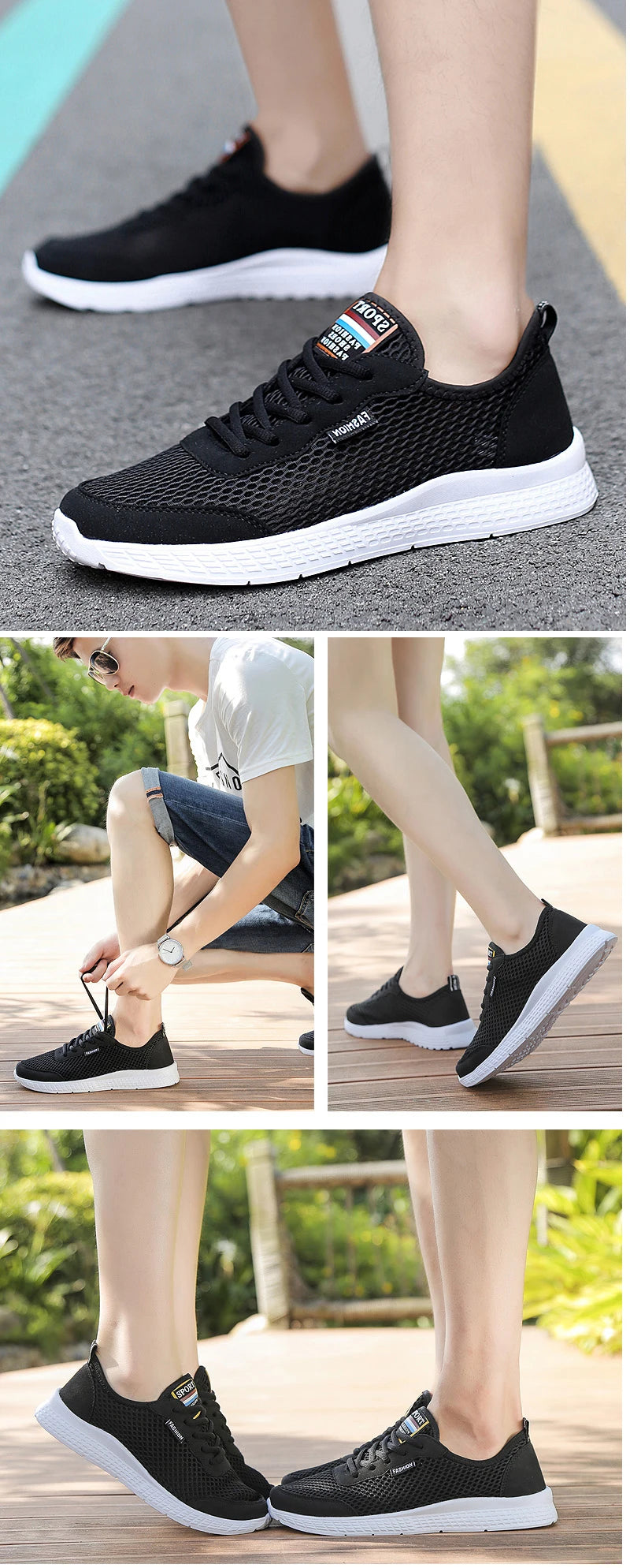 2021 men's summer new  casual shoes woman lightweight large size outdoor sports  shoes Beach shoes couple  mesh 48 yards 47 gray
