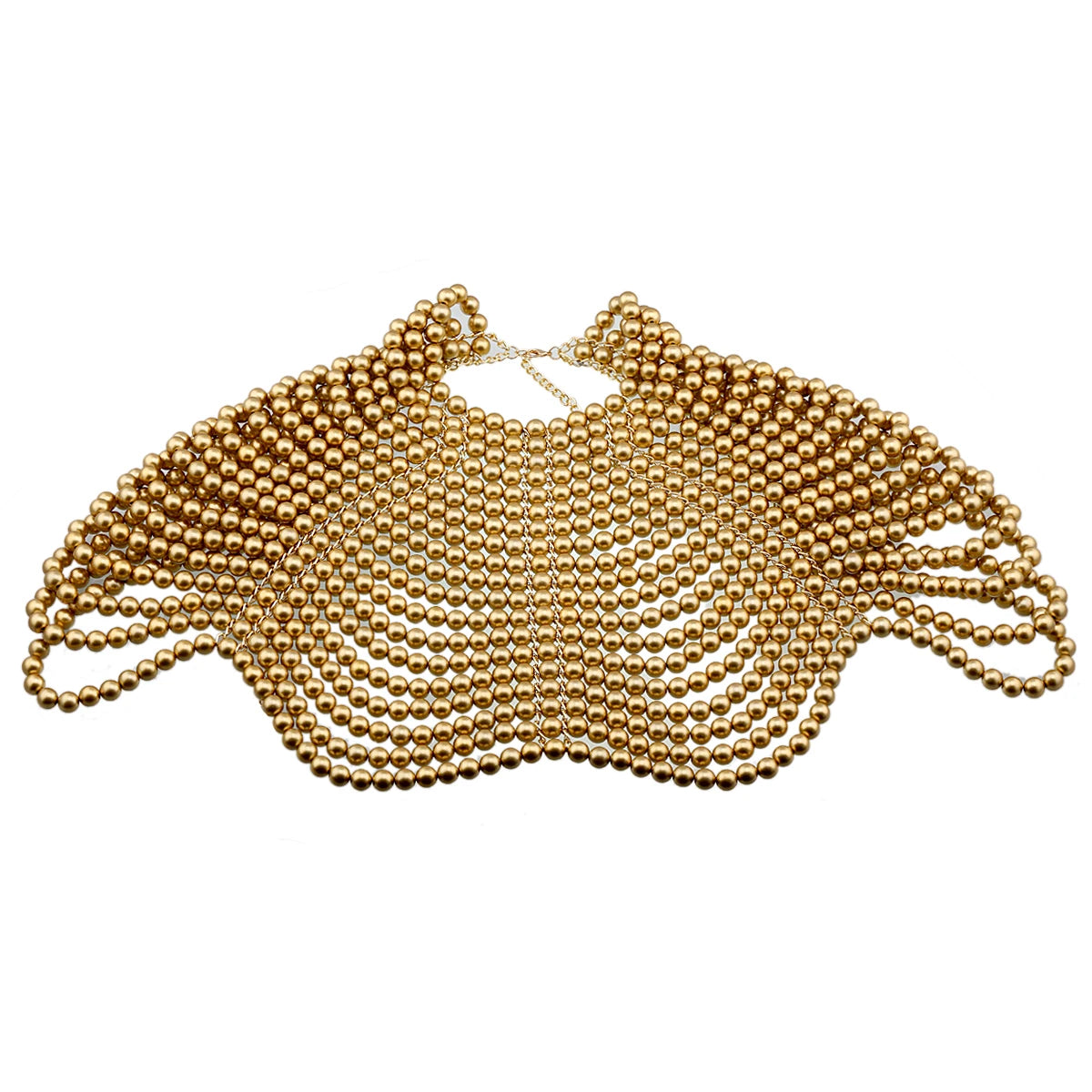Luxury Women's Pearl Body Chain Necklaces Collar Shoulder Fashion Tops Beaded Necklaces Popular Jewelry Accessory