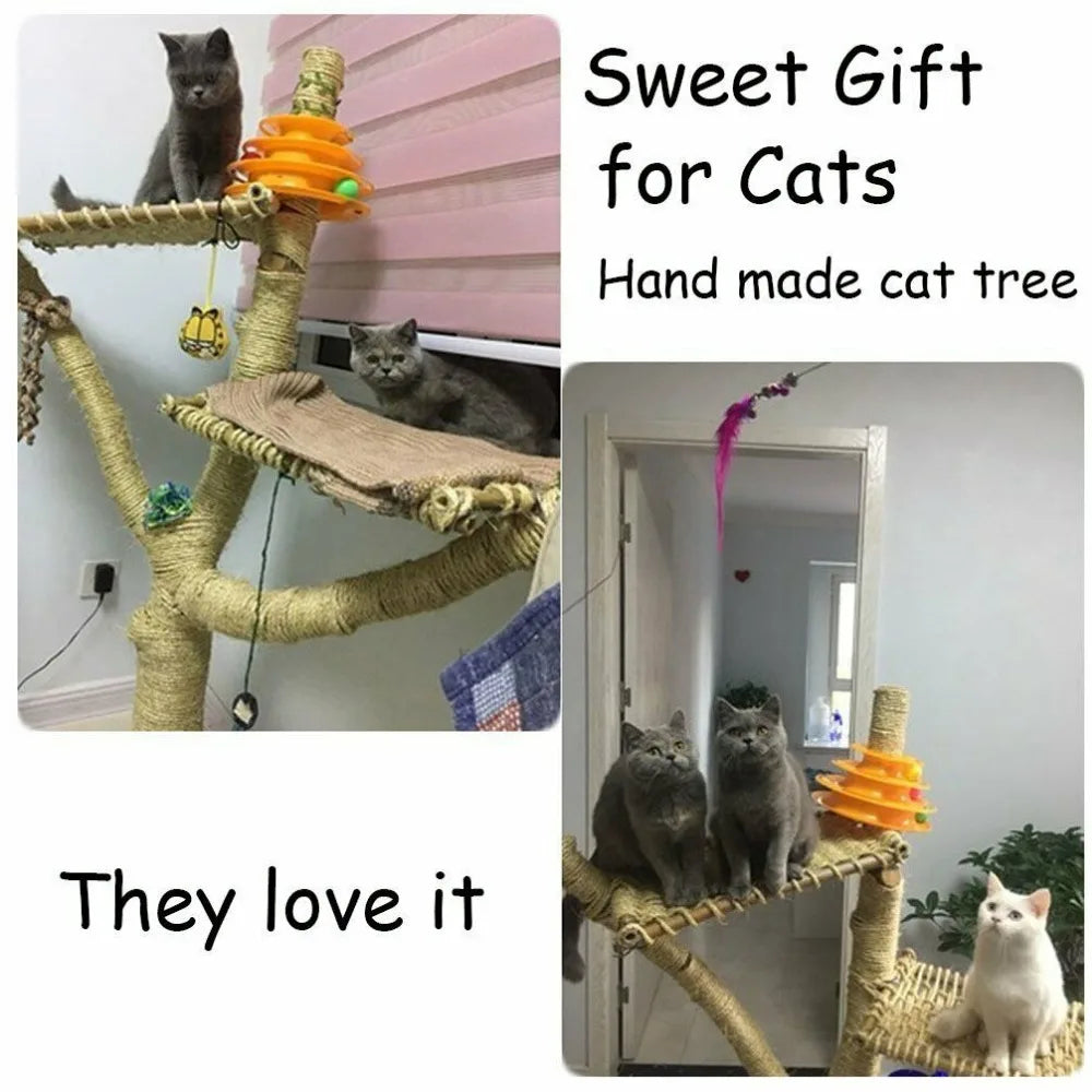 DIY Cat Scratcher Rope Twisted Sisal Rope Replacement Cat Tree Scratching Toy Cat Climbing Frame Binding Rope