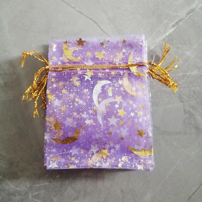 500pcs Star Moon Organza Gift Bags Small Bag for Jewelry Pouch Mini Sachet Drawstring Storage Bag Jewelry Packaging Display Bags