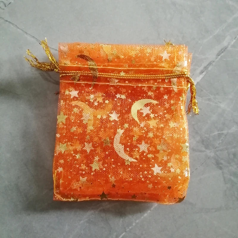 500pcs Star Moon Organza Gift Bags Small Bag for Jewelry Pouch Mini Sachet Drawstring Storage Bag Jewelry Packaging Display Bags