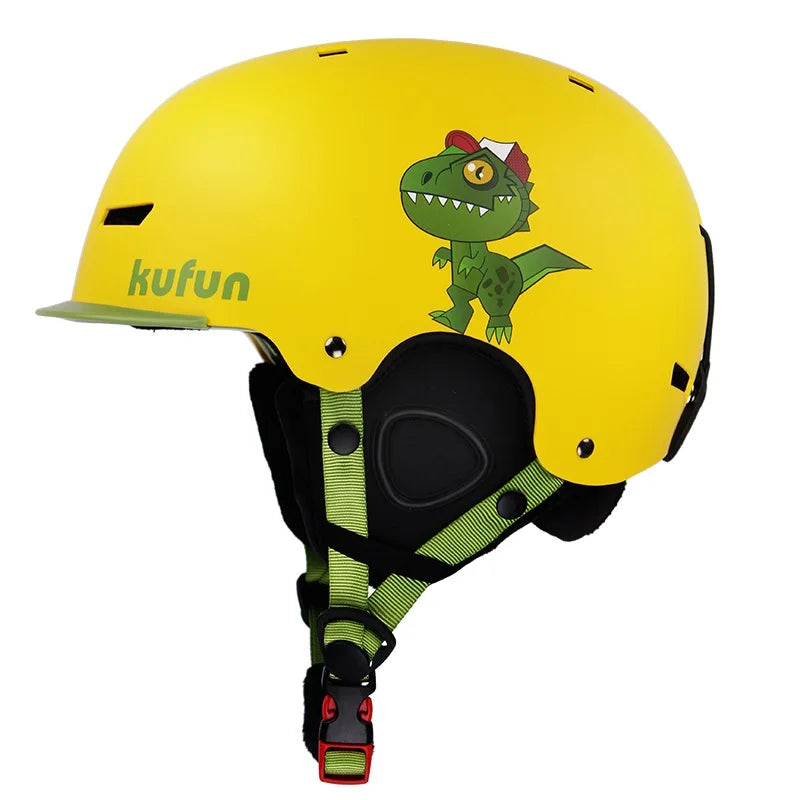 KUFUN Ski Helmet Earmuffs Winter Snow Sports Snowboard Skateboard Skating Cute Animal Lady Men Adult Kids Winter Safety Children