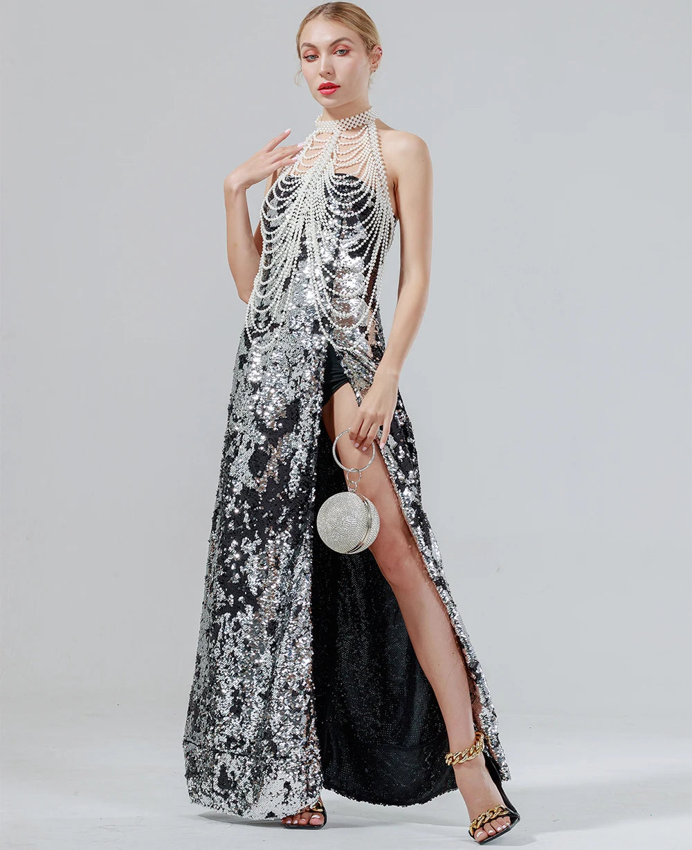 Sexy Pearl Body Chain For Women Necklaces Shawl Female Punk Style Beaded Collar Shoulder Sweater  Long Chain Bridal Body Jewelry