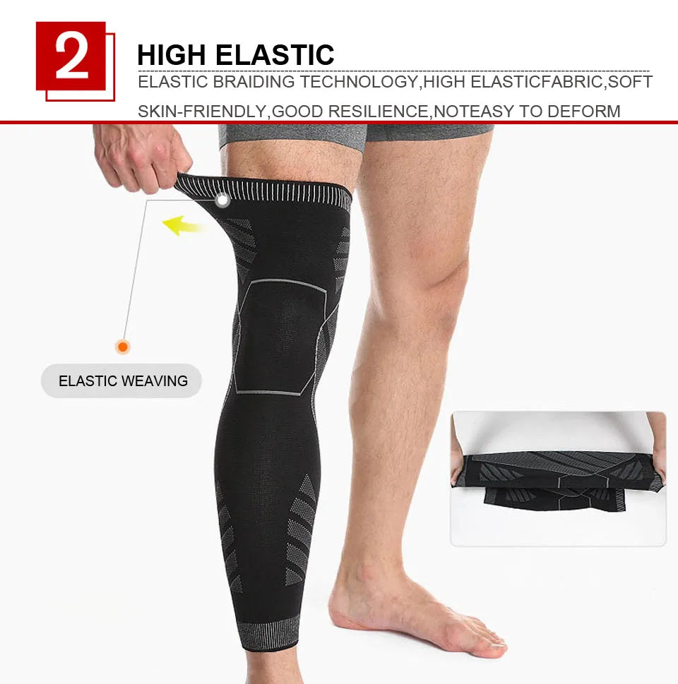 AOLIKES Long Leg Compression Sleeves,Full Leg Sleeve Long Knee Brace Knee Support Protect Basketball,Football, Knee Pain Relief