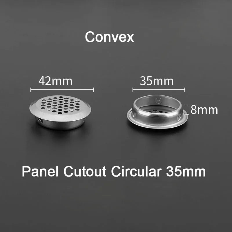 1/2/5/10pcs Stainless Steel Circle Air Vent Grille Cover Wardrobe Cabinet Mesh Hole Ventilation Plugs 19mm 25mm 35mm 53mm