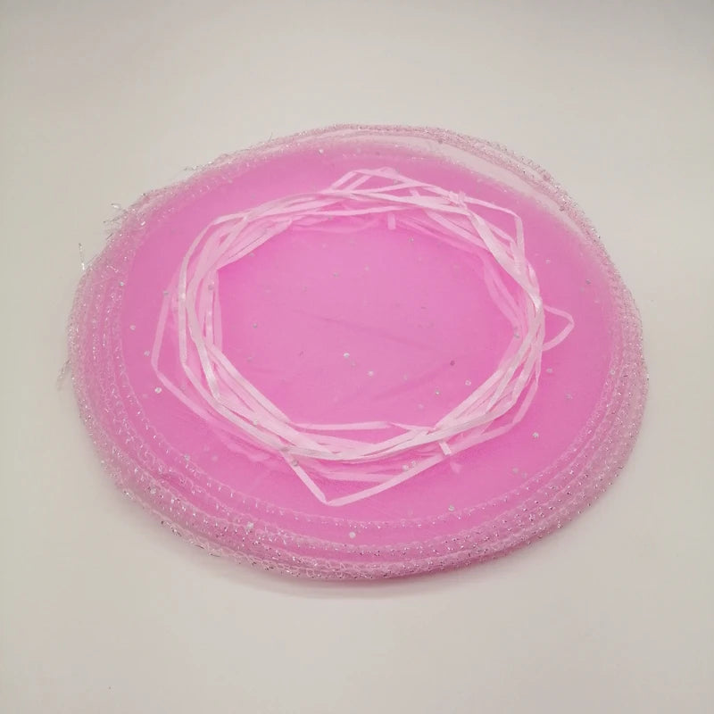 100pcs Diameter 25cm/35cm/40cm Round Drawstring Organza Jewelry Bags Jewellery Bag Jewelry Pouches Jewelry Packaging Display Bag