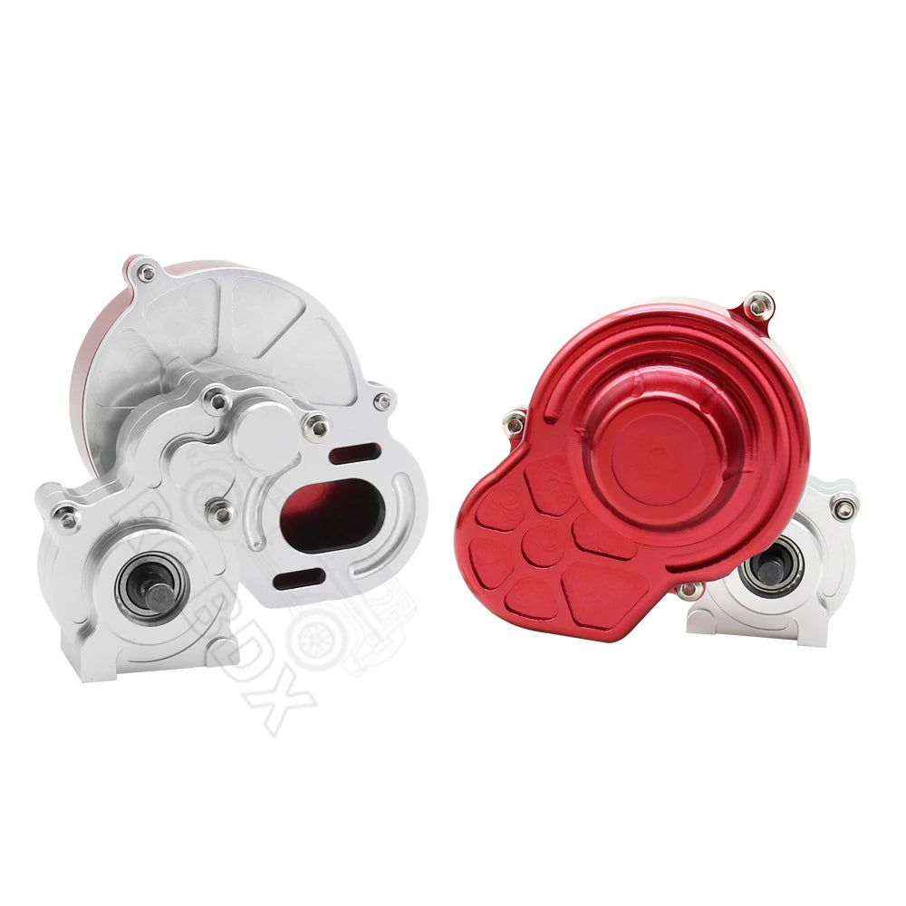 48P All Metal Transmission Gearbox with Motor Gear/Protective Cover for 1/10 RC Rock Crawler Axial SCX10 9028 90047  Truck