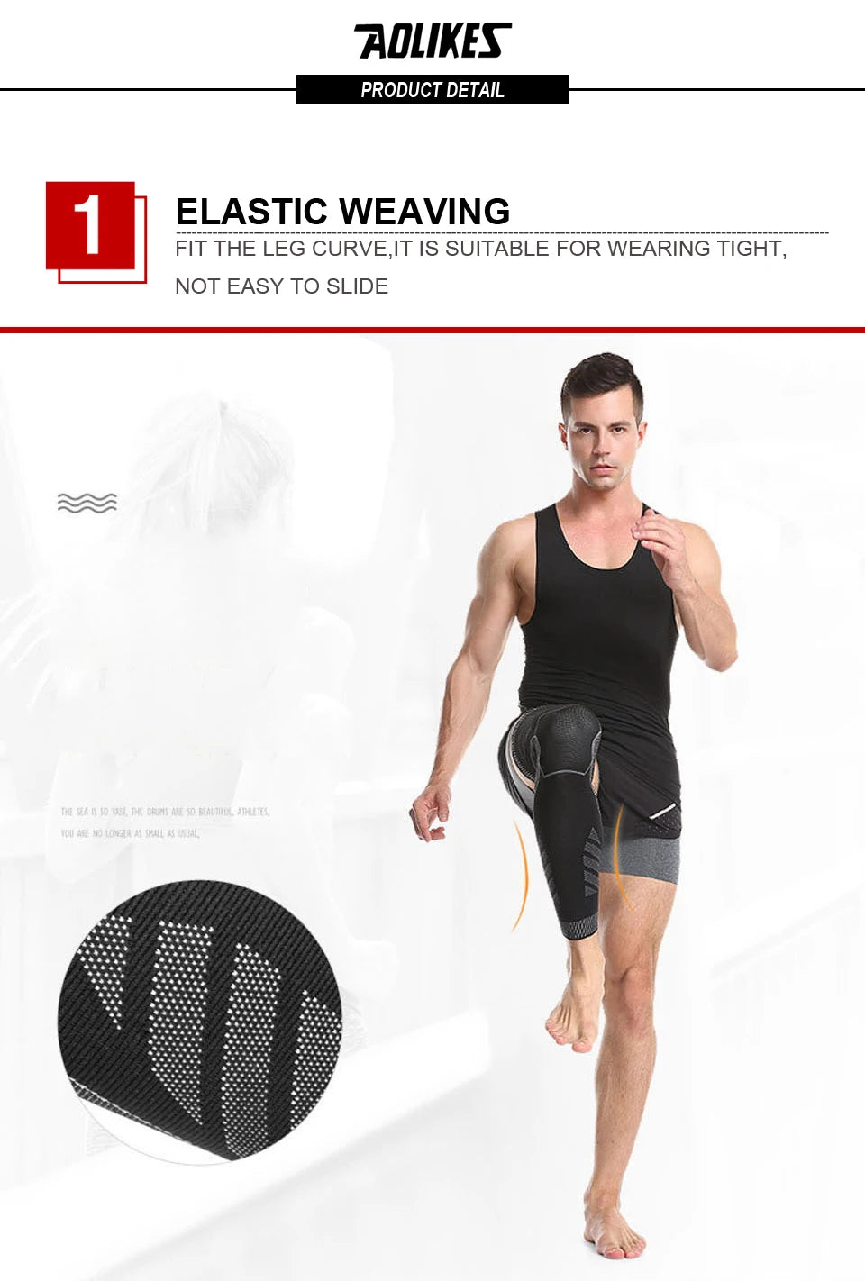 AOLIKES Long Leg Compression Sleeves,Full Leg Sleeve Long Knee Brace Knee Support Protect Basketball,Football, Knee Pain Relief