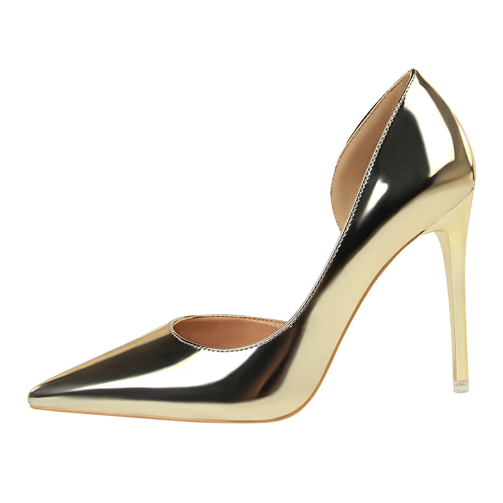 European and American Style Luxury High Heels Shoes for Women With Metal Heels Ladies Heels Shoes Fashion Wholesale