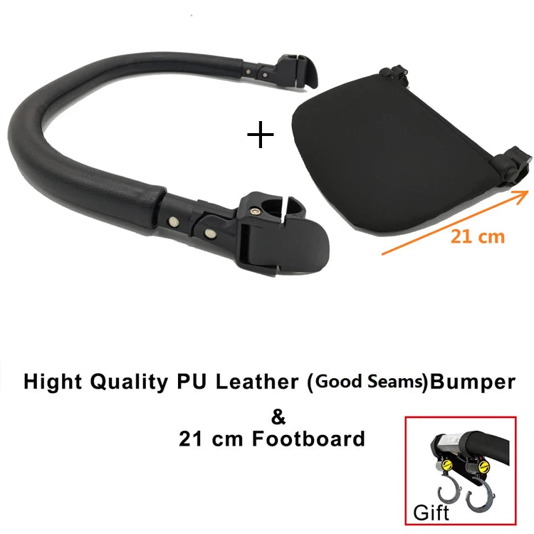 MomTan® Baby Stroller Accessories Armrest PU Leather Bumper Bar Handrail Extend Footboard Compatible with Babyzen YOYO 2 YOYO 3