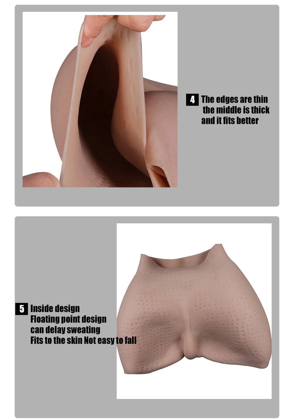 EYUNG 8THpgrade Silicone Realistic Vagina Panties Butt Hip Enhancer Pussy Pant Crossdressing For Transgender Shemale Drag Queen