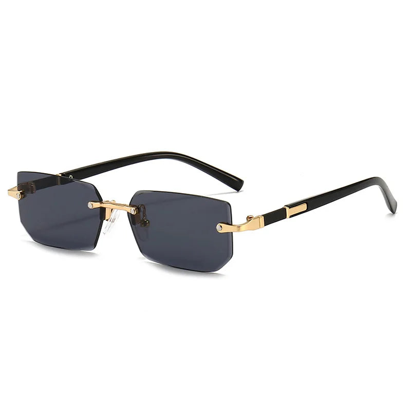 Rimless Sunglasses Rectangle Fashion Popular Women Men Shades Small Square Sun Glasses For Female male Summer Traveling Glasses