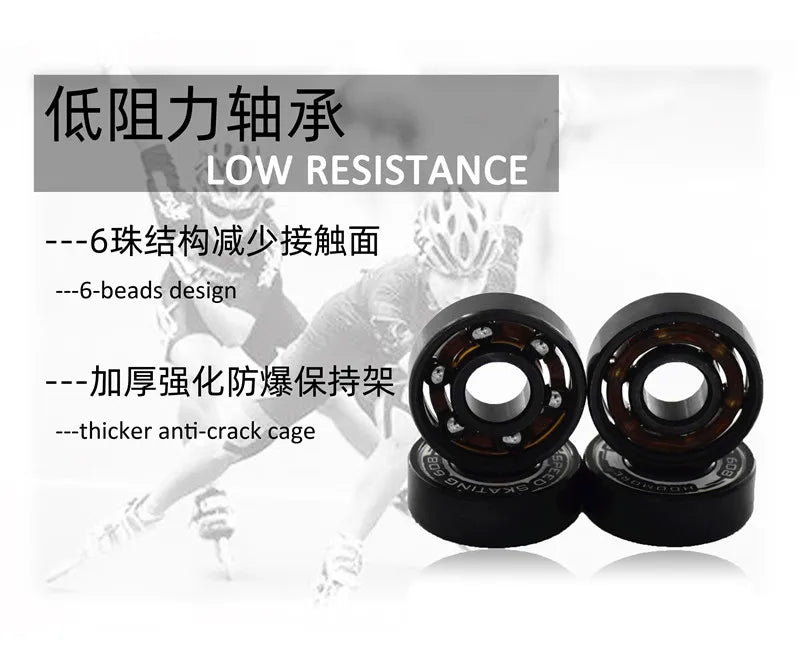 16 pieces 608rs Bearing with Spacer and spanner Combination for Slalom Speed Roller Skates Wheel Tool High Speed Smooth Rotating
