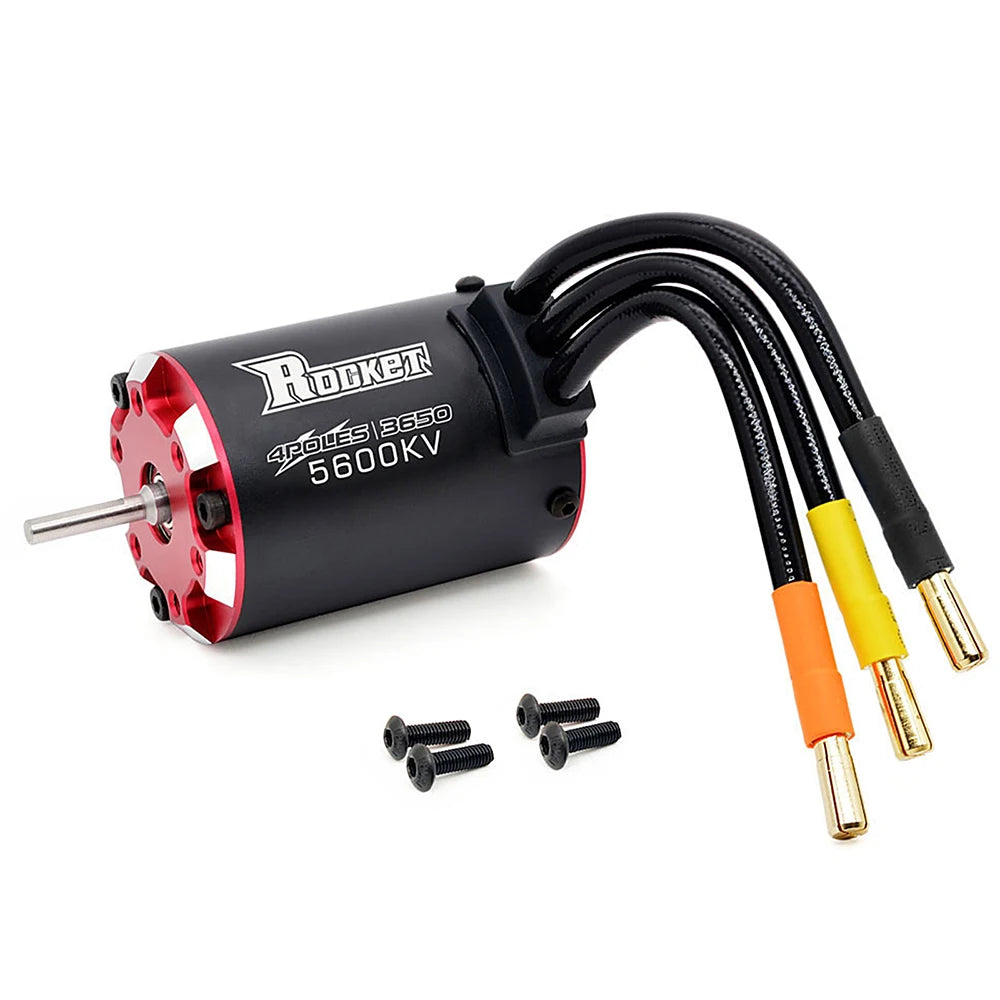 RC Motor Rocket 3650 Brushless Motor 5600KV 4700KV 4350KV 3250KV w/Temp Sensor for 1/8 1/10 RC Car
