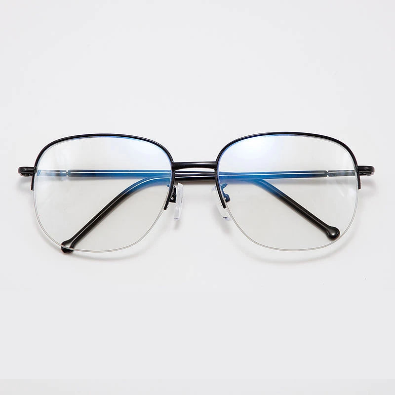 Smart zoom Multifocal Reading Glasses Men Women Progressive Anti Blue Ray UV Protect Hyperopia Glasses Half Frame Metal Titanium
