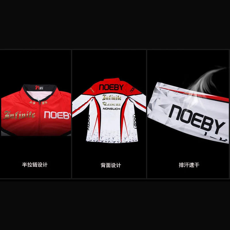 Noeby Long Sleeve Shirt Fishing Clothes Quick Dry Anti-friction Printing Clothes Fishery Fishing Supplies Accessories Clothing