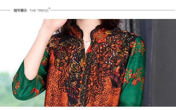 2024 Boho Vintage Print Natural Silk Midi Dresses Summer Loose Casual Dress Elegant Women Bodycon Party Vestidos