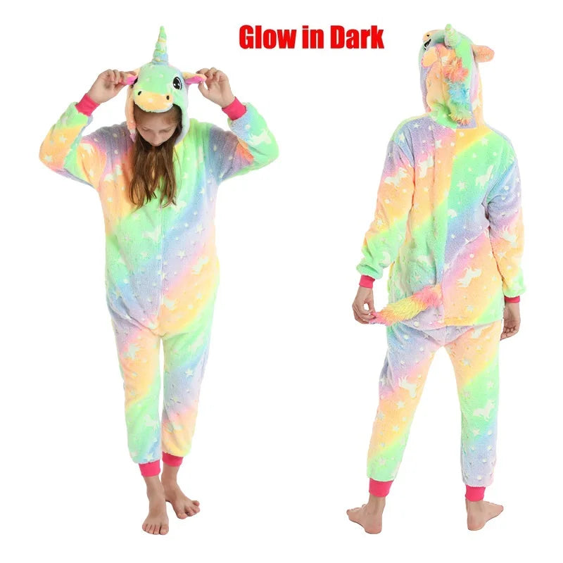 New Animal Unicorn Pajamas Adults Winter Sleepwear Kigurumi Wolf Panda Unicornio Pyjamas Women Onesie Anime Costumes Jumpsuit