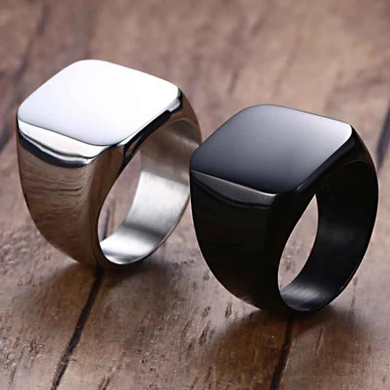2025 Fashion Jewelry Square Rings for Men Accessories Anniversary Wedding Party Gift Trendy Geometric Men Rings