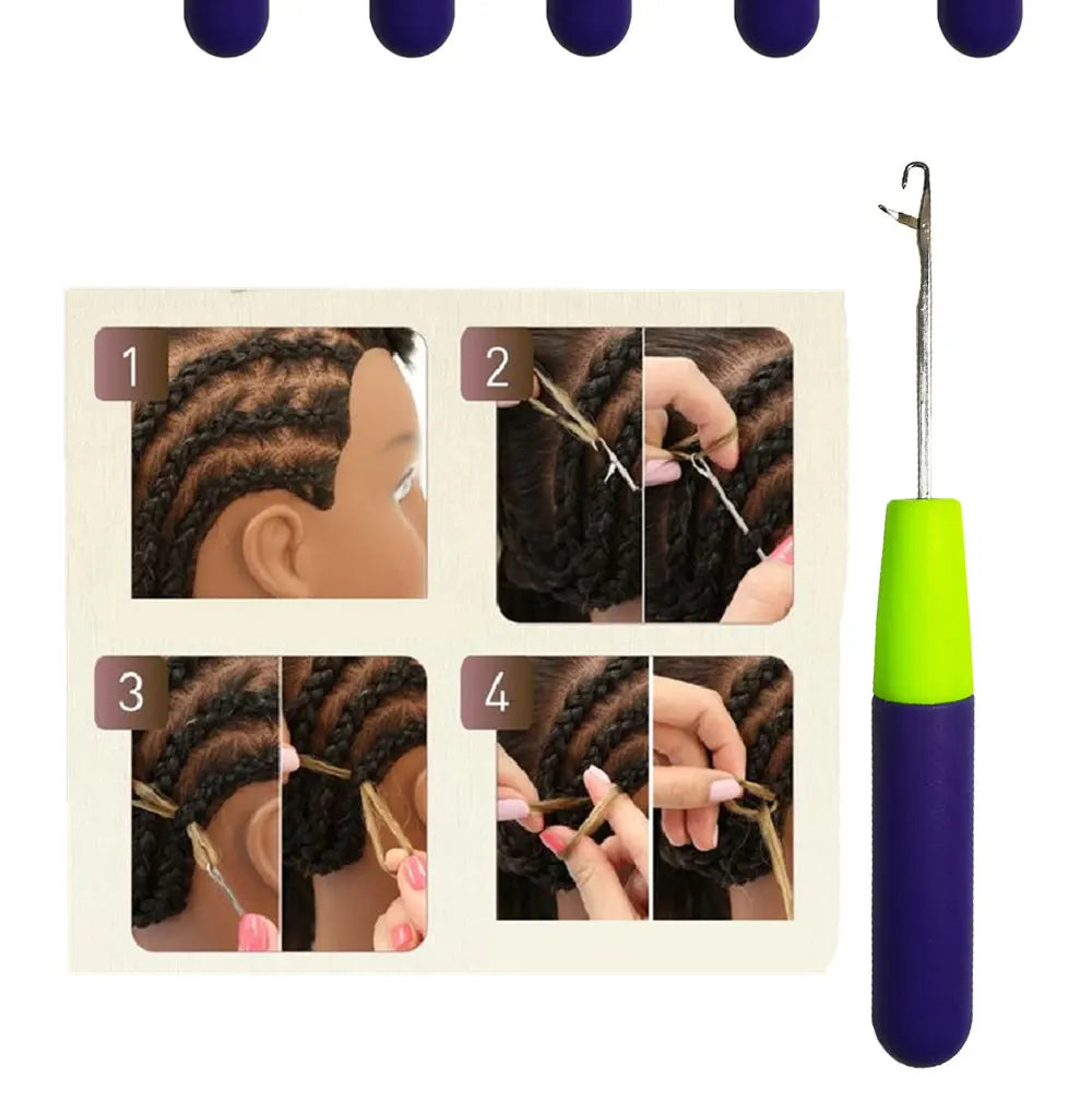 Plastic Crochet Hook Needle for Hair Weaving Dreadlock Knit Hook Needle for Hair Weaving Crochet Needle Hook