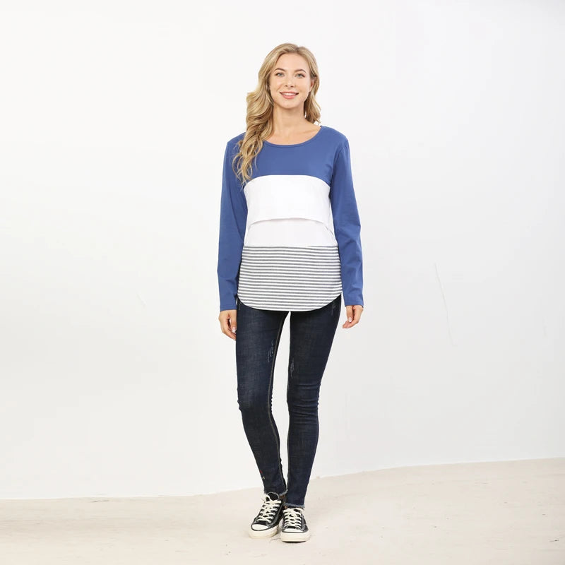 Pregnancy Maternity Clothes Autumn Long Sleeve Breastfeeding Tops For Pregnant Women Nursing Top Maternity T-shirt Freeshipping