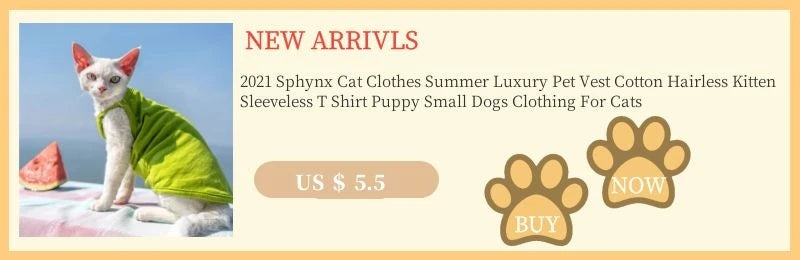 Cotton Sphinx Cat Dog Clothes For Small Puppy Hairless Cat Sweatshirt Clothing Stripe Pet Costume Kittens Jumpsuit Autumn Winter