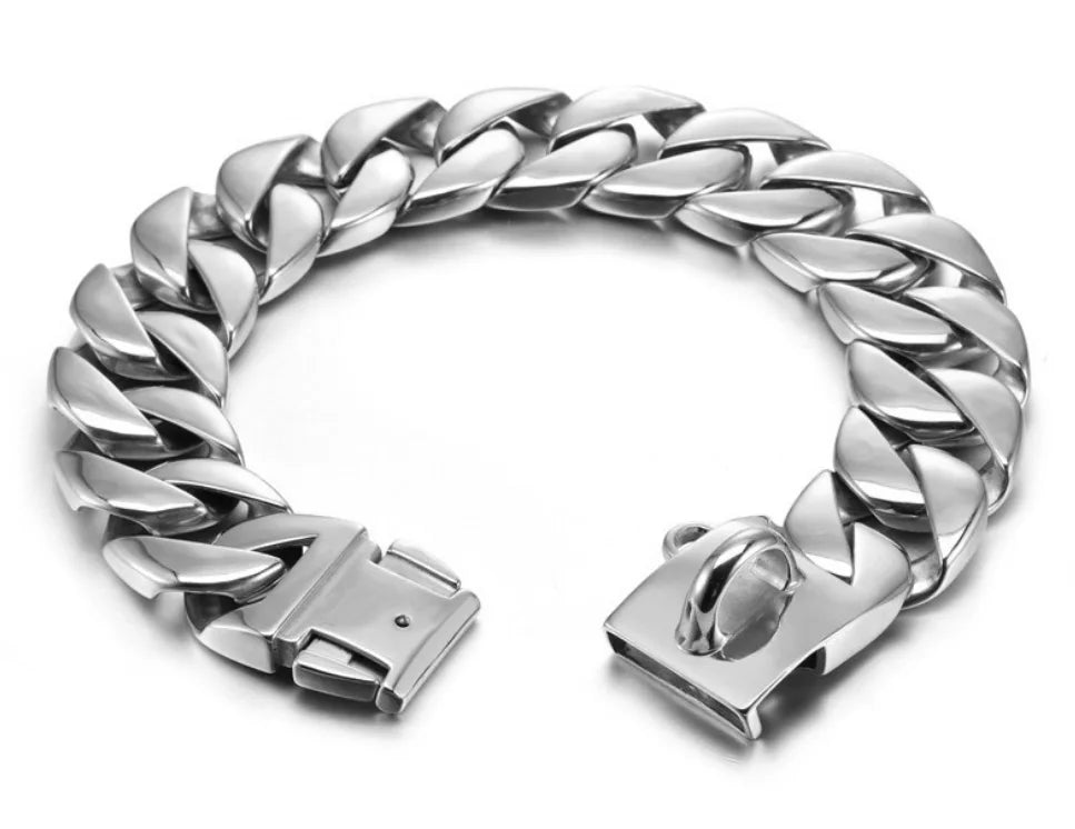 43mm Stainless Steel Large Dog Collar Bully Chain Dog Pet Collar Super Heavy Trainning High Polished Chain Rottweiler Pitbull