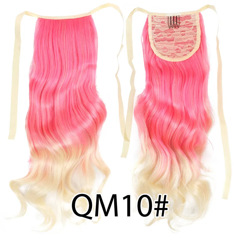 Synthetic Ponytail Long Straight Wrap Around Ponytail Hair Extension Heat-Reistant Fiber Pony Tail Fake Hairpieces For Women