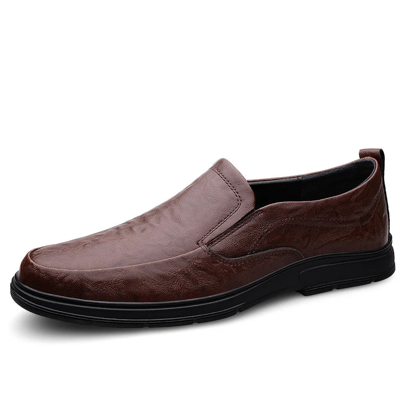 Men's Uniform Dress Oxford Loafers Derby Flats Low-top Slip on Leather Round-toe Business Casual Spring Summer Winter Breathable