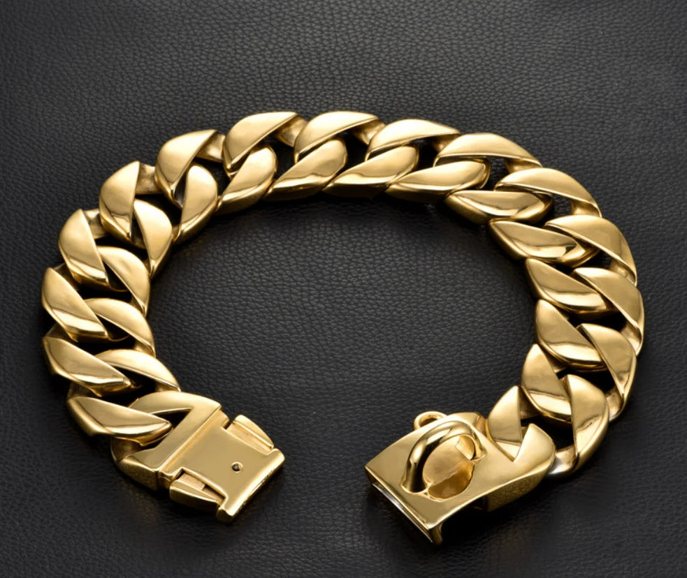 43mm Stainless Steel Large Dog Collar Bully Chain Dog Pet Collar Super Heavy Trainning High Polished Chain Rottweiler Pitbull