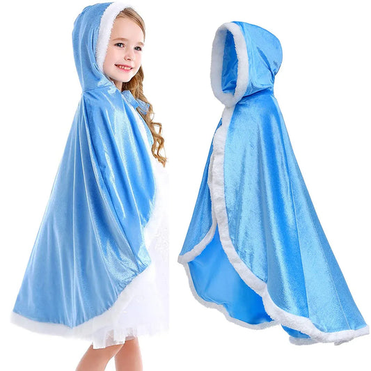 Princess Cloak with Hood Girls Cape Kid Toddler Costume Dress up for Halloween Christmas Carnival Cospaly