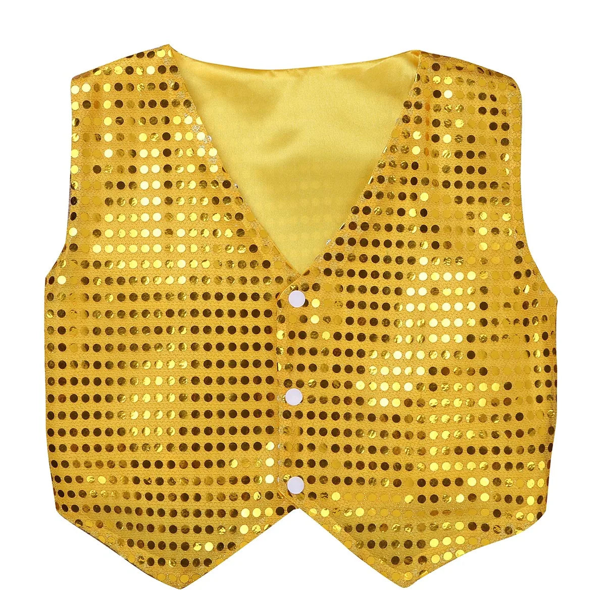 Children Boys Girls Shiny Sequin Vest Waistcoat Hip Hop Jazz Street Dance School Choir Costume Halloween Carnival Party Clothes