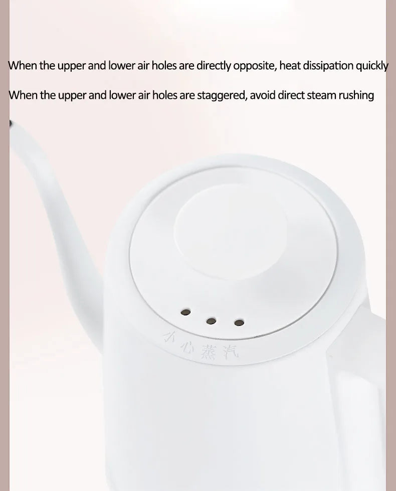 220V Electric Kettle Household Gooseneck TeaPot 1.0L Water Boiler Hand Brewing Coffee Pot Tea Maker 304 Stainless Steel Liner