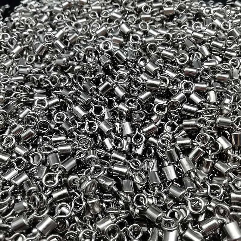 2000pcs Copper Fishing Swivel Bearing Rolling Swivel Connector Black White Lure Link Fishing Tackle Supplies Accessories Pesca