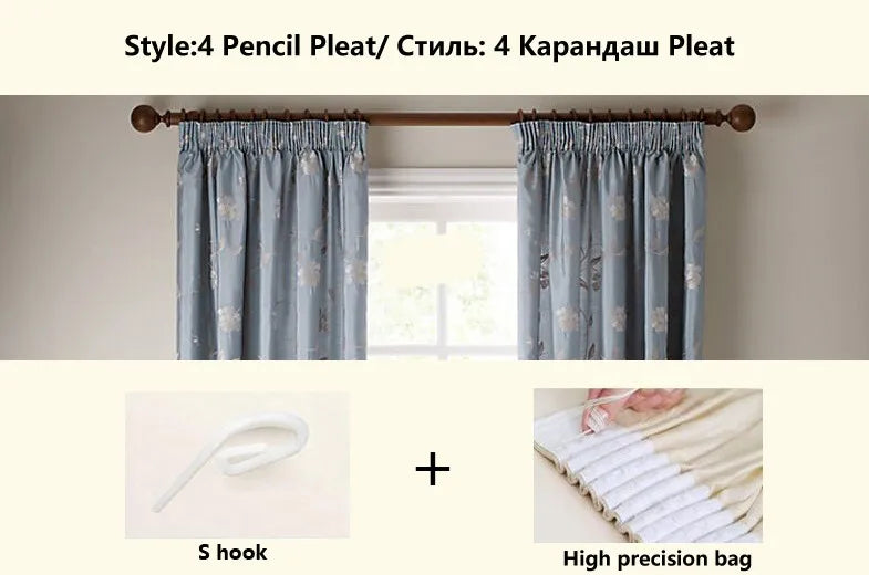 Embroidered Chenille Velvet Curtains for Living Room Bedroom European Modern Brown Gold Sheer Tulle Windows Backdrop Valance