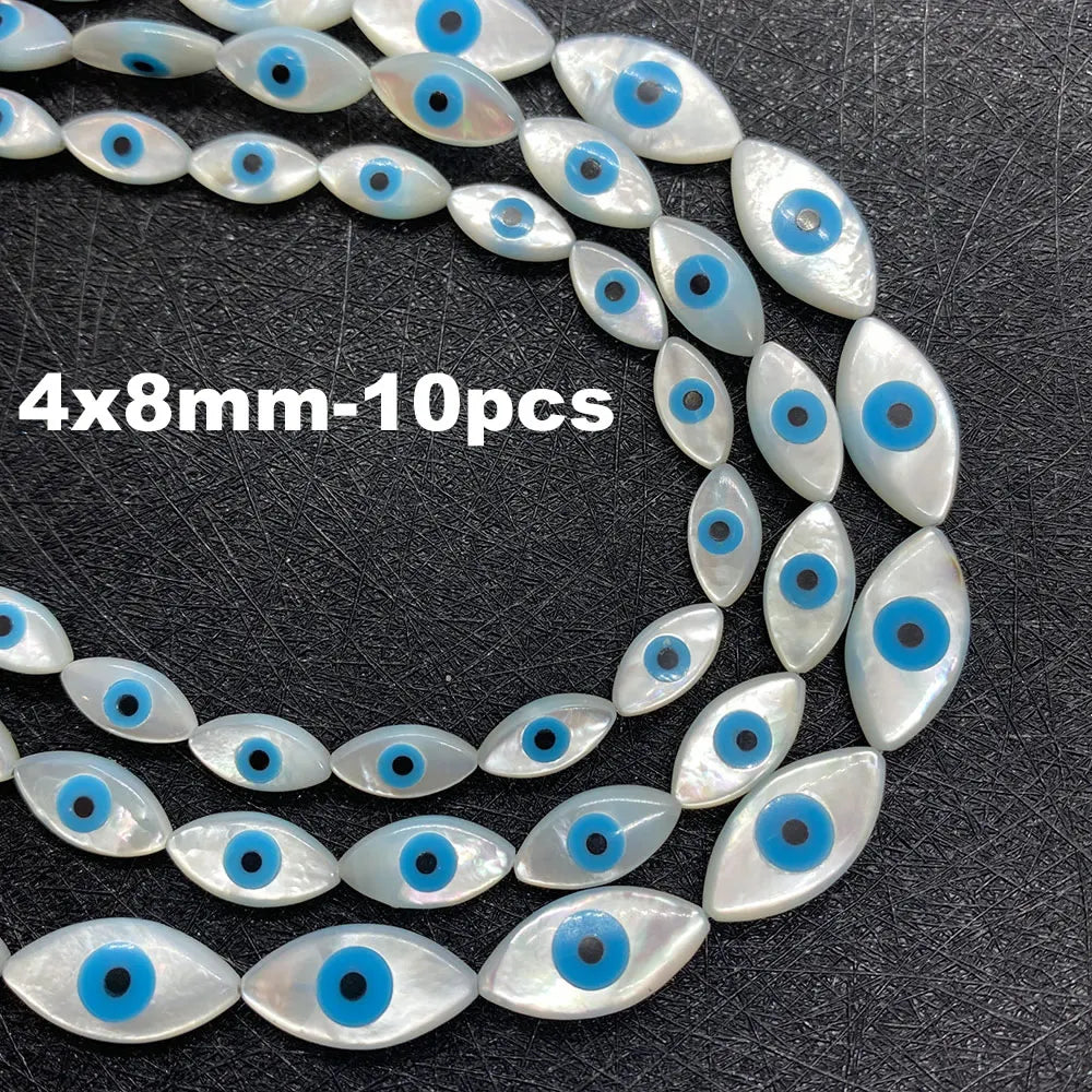 Natural Sea Shell Evil Eye Shell Beads Used for DIY Fashion Jewelry Making Necklace and Bracelet Accessories Size 5x10mm 6x12mm