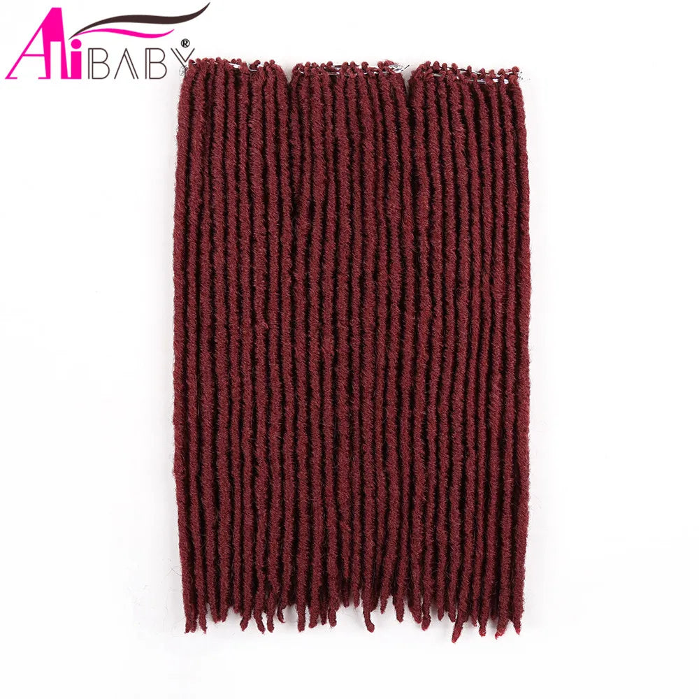 18Inch Faux Locs Crochet Hair Straight Gypsy locs Synthetic Crochet Braiding Hair 18 Stands/Pack Ombre Hair Extensions Alibaby