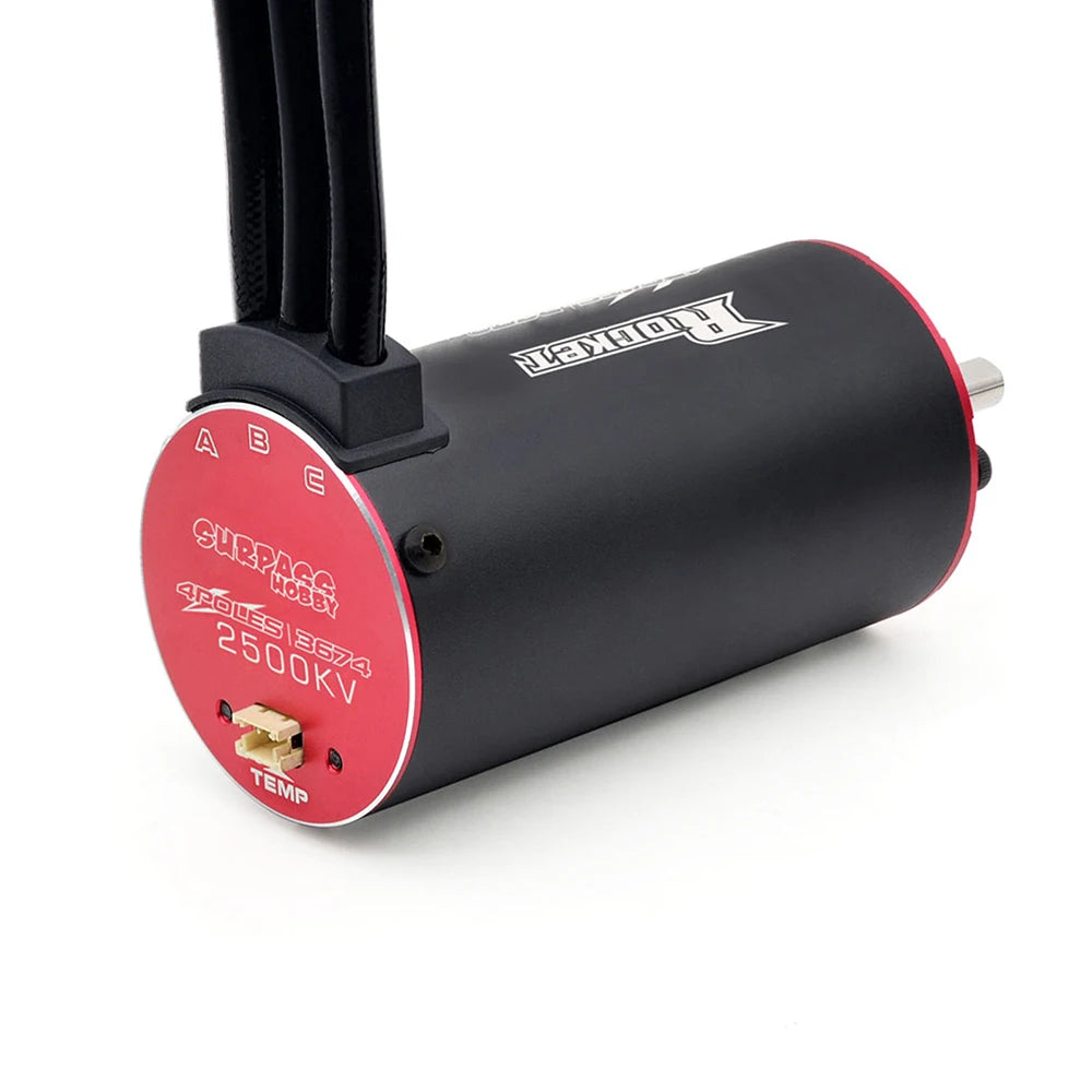 Rocket Motor 3674 Brushless Motor 2500KV 2150KV 2000KV 1650KV 1400KV w/Temp Sensor for 1/8 1/10 RC Car