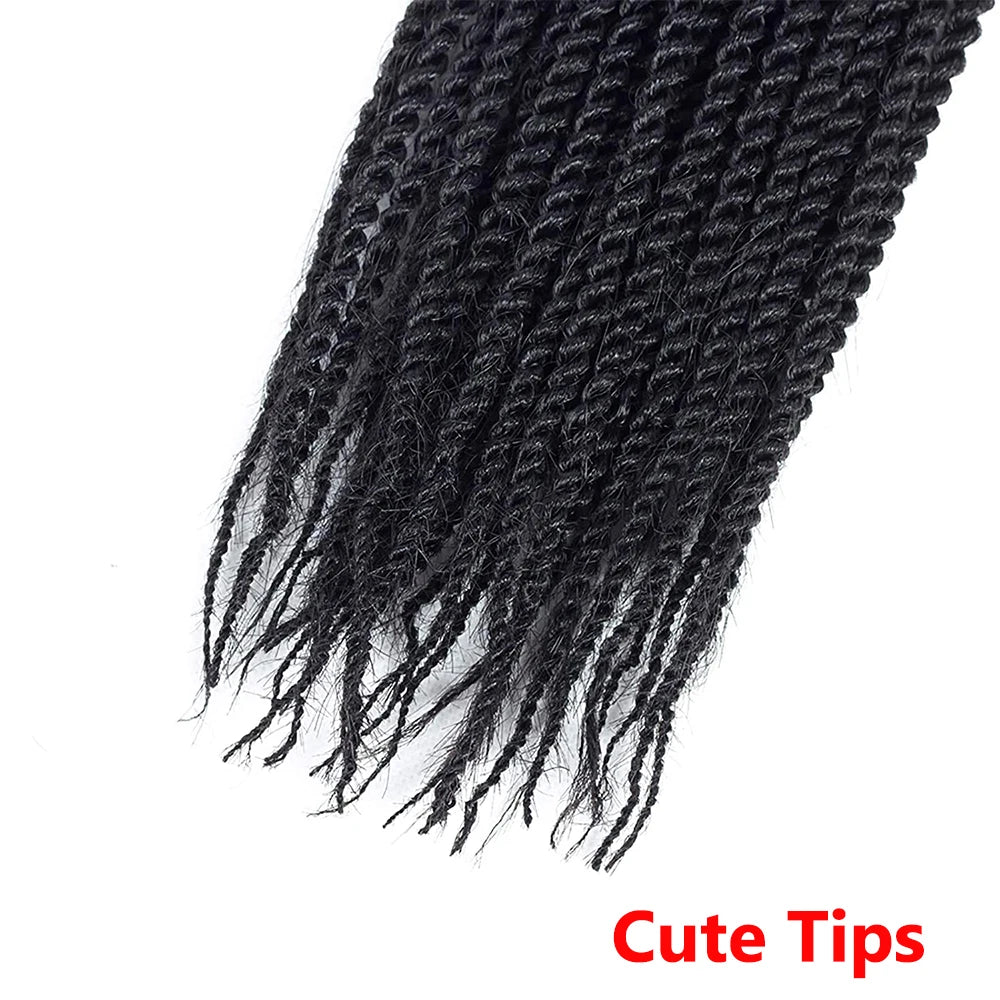 Senegalese Twist Crochet Hair 14/18/22 Inch Synthetic Mini Senegalese Crochet Braids for Black Women 30 Roots/Pack Braiding Hair