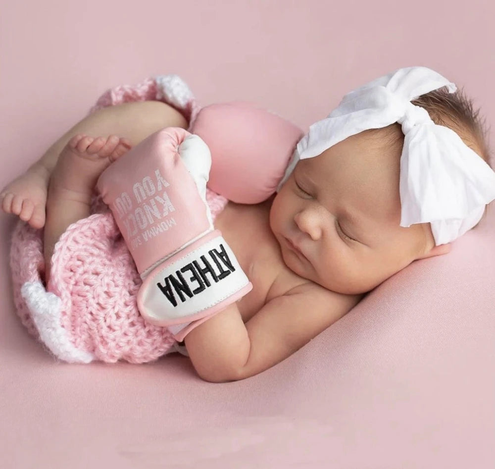 Mini Boxing Glove For Newborn Photography Props Store Accessories Sport Boys Pants Baby Photo Shoot Brothers Outfit Decorated