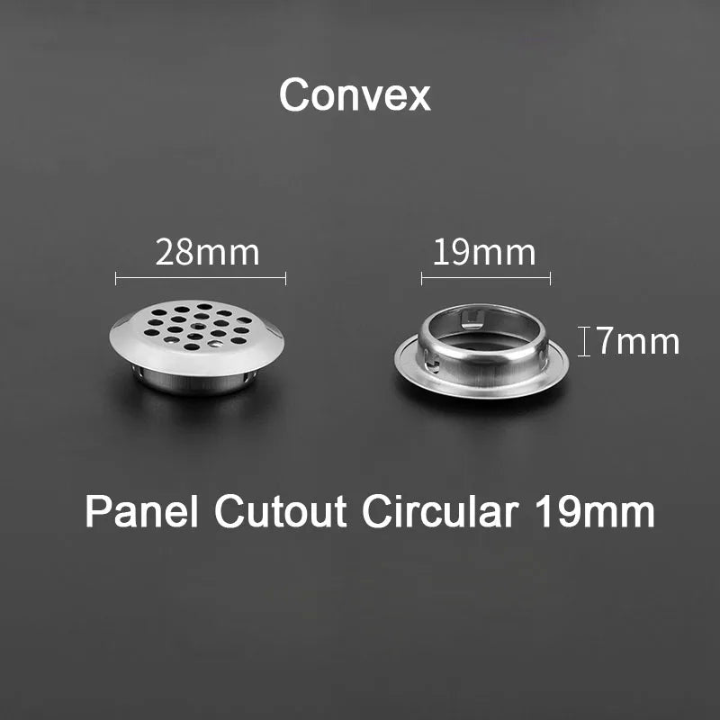 1/2/5/10pcs Stainless Steel Circle Air Vent Grille Cover Wardrobe Cabinet Mesh Hole Ventilation Plugs 19mm 25mm 35mm 53mm