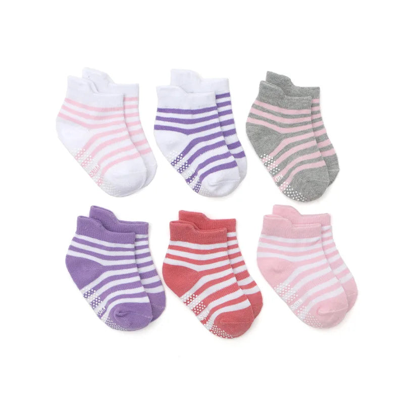 Non Slip Toddler Socks 12 Pairs Infant Baby Kids Grip Socks for Boy Girls Tphon Anti Skid Ankle Socks for 1-5Year