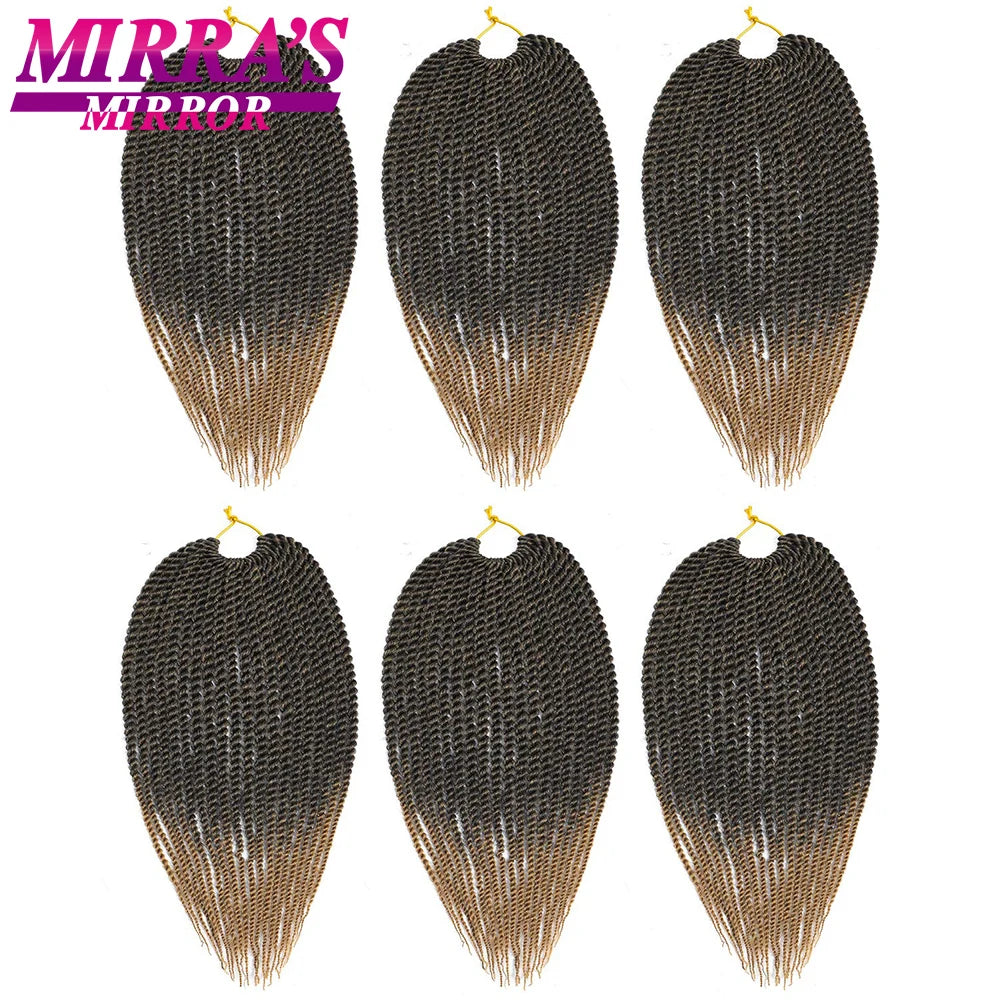 Senegalese Twist Crochet Hair 14/18/22 Inch Synthetic Mini Senegalese Crochet Braids for Black Women 30 Roots/Pack Braiding Hair
