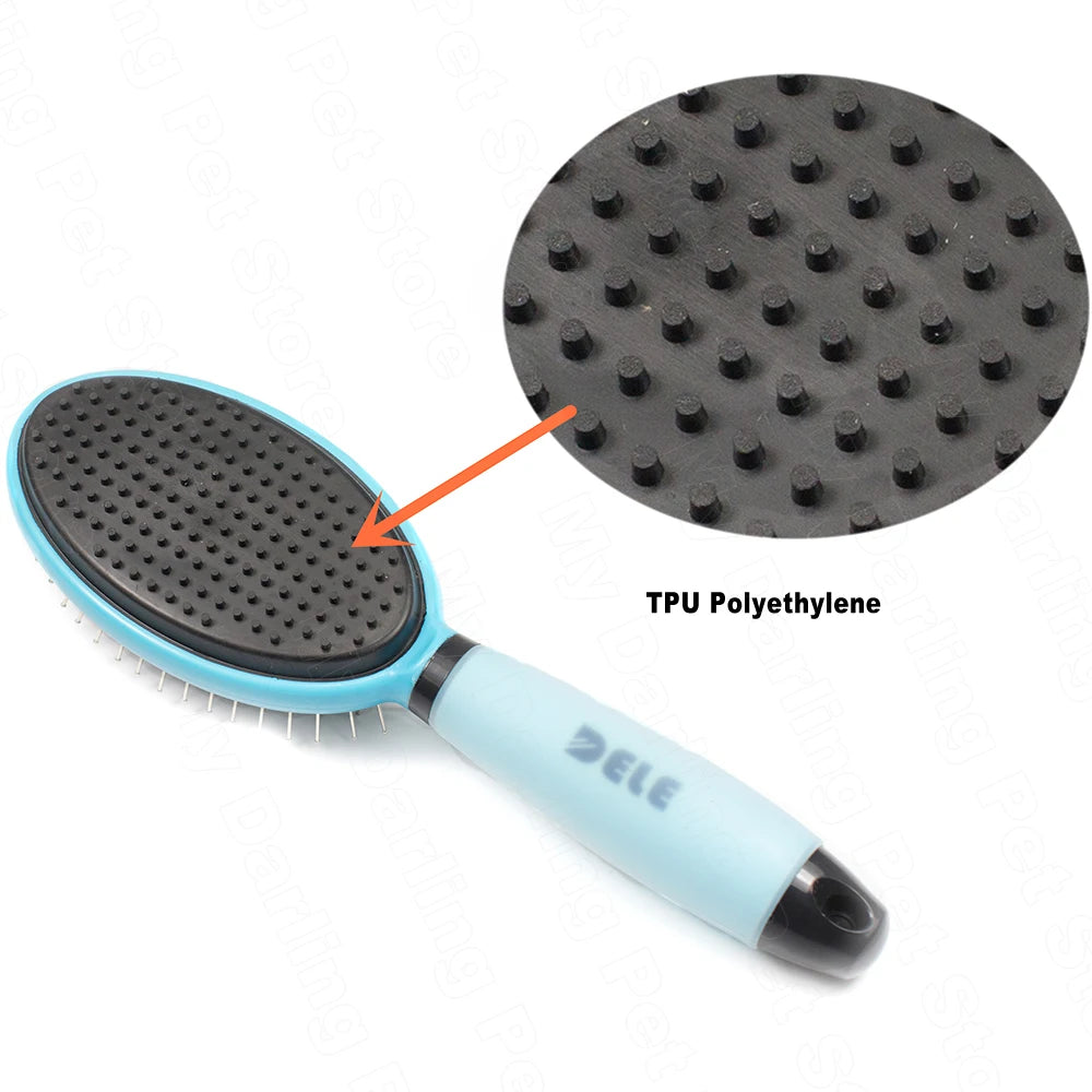 Pet Hair Comb for Cat Dog Hair Remover Double-sided Easy Deshedding Brush for Cat Grooming Tool for Long Small Hair Dog