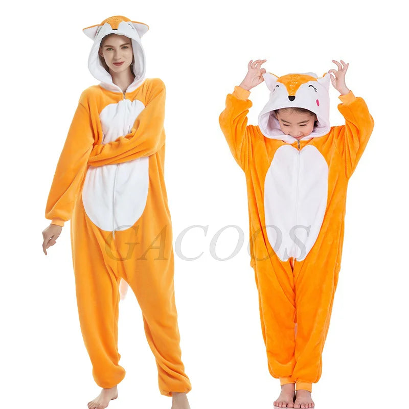 New Animal Unicorn Pajamas Adults Winter Sleepwear Kigurumi Wolf Panda Unicornio Pyjamas Women Onesie Anime Costumes Jumpsuit